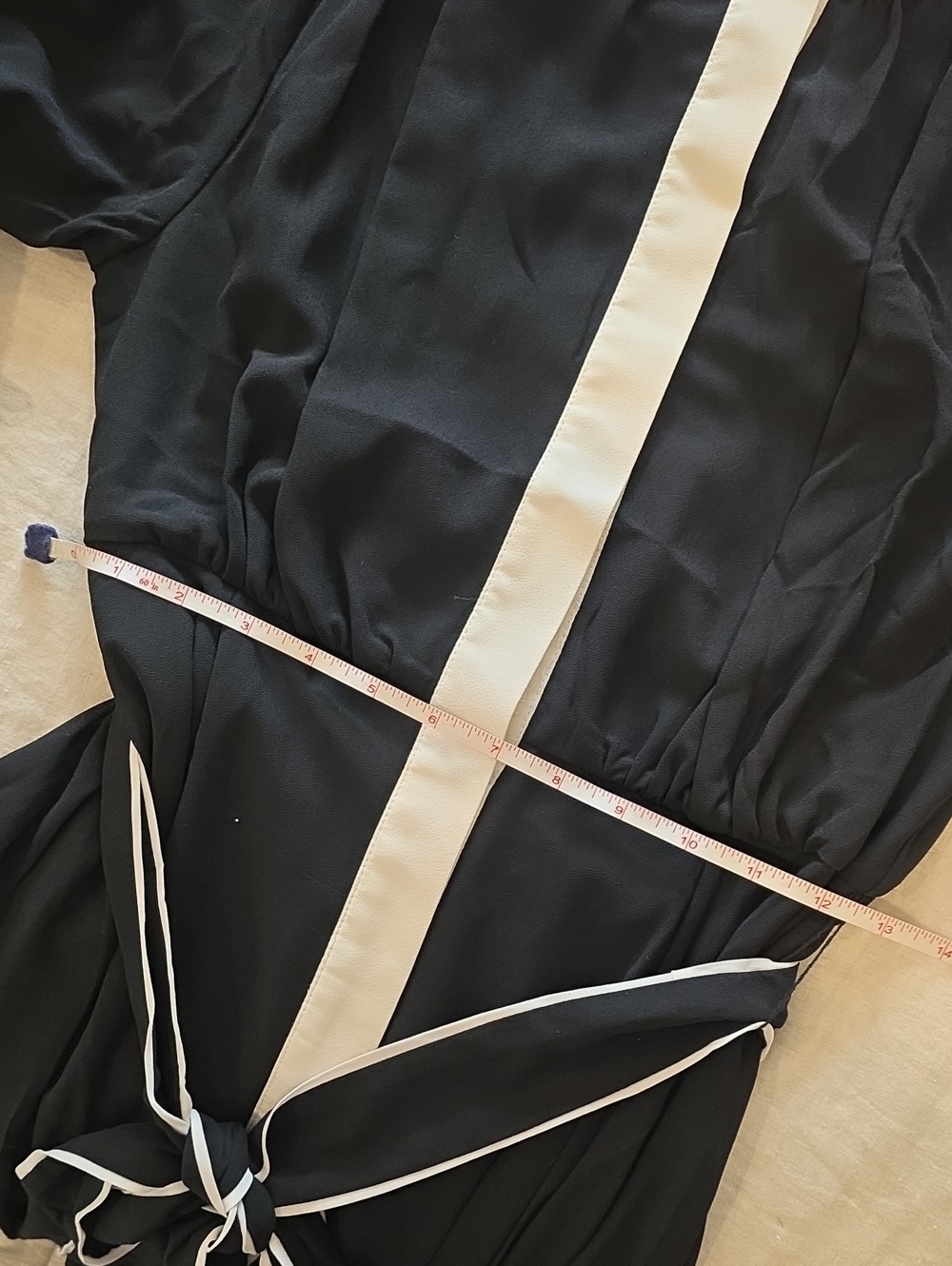 Karen Millen Black and White Long Sleeve Shirt Dress with Contrast Trim | US8P - Picture 12 of 13